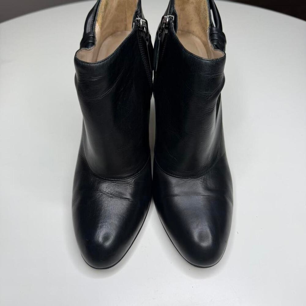 Valentino Garavani Black Leather Bow Ankle Boots Italy Sz 38 Luxury Stiletto - Picture 3 of 8